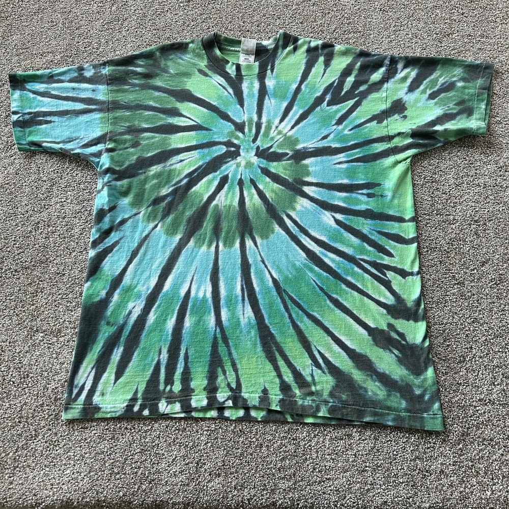 Vintage Fruit Of The Loom Shirt Mens 3XL Tie Dye Blank Tee T-Shirt Heavy Cotton